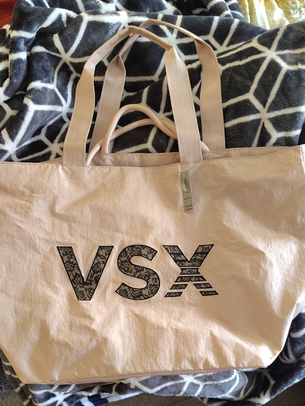 VSX Light Pink Canvas Tote with Logo